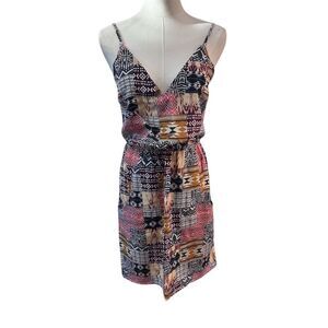 EUC Amanda Uprichard Silk Aztec Print Spaghetti Strap Dress w/ Pockets Size XS/P